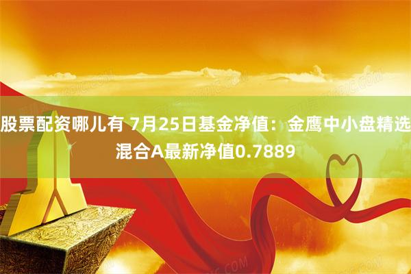 股票配资哪儿有 7月25日基金净值：金鹰中小盘精选混合A最新净值0.7889