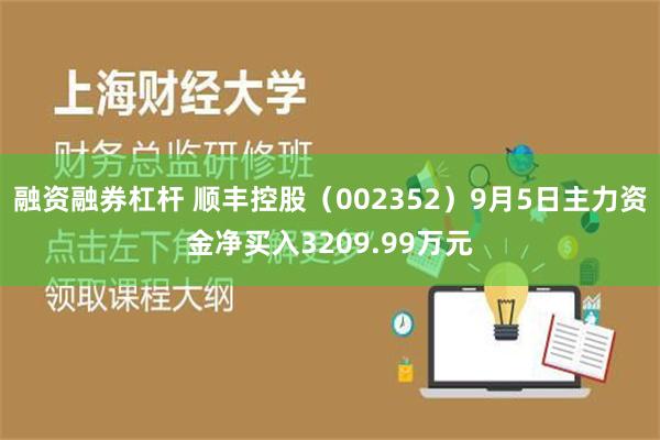 融资融券杠杆 顺丰控股（002352）9月5日主力资金净买入3209.99万元