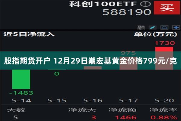 股指期货开户 12月29日潮宏基黄金价格799元/克